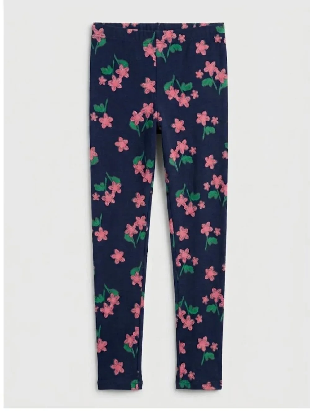 Old Navy Girls Pink Floral Print Jersey Leggings  M